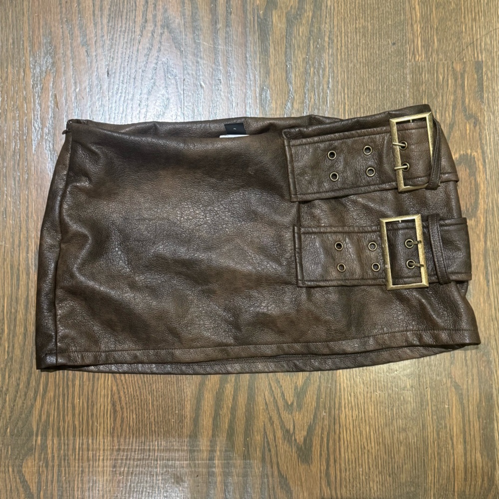 SHEIN PU Leather Skirt